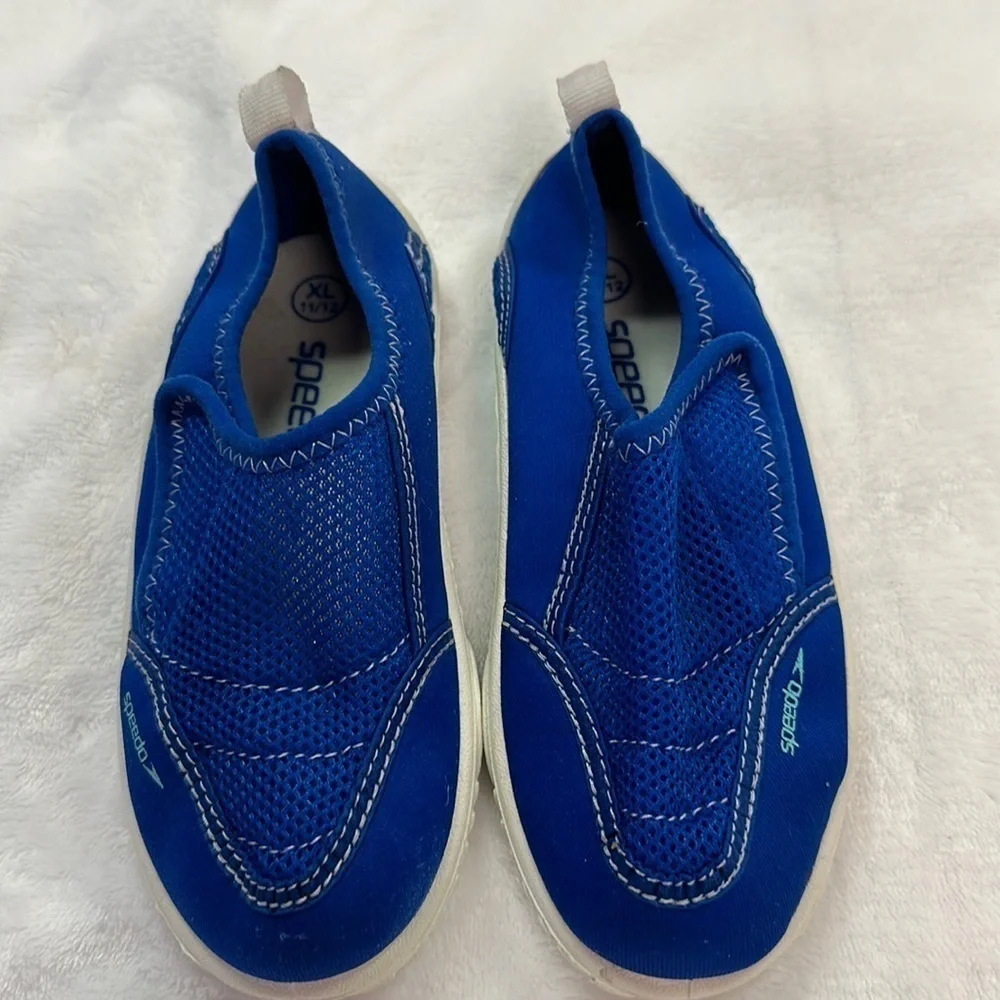 Speedo Water Shoes Boys Blue Hook & Loop Mesh Scuba Fishing Size 11/12 XL